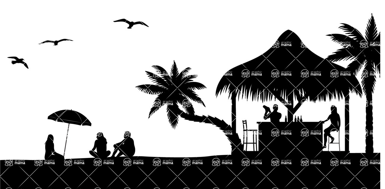 Vector silhouettes - Vector Summer Party Silhouette